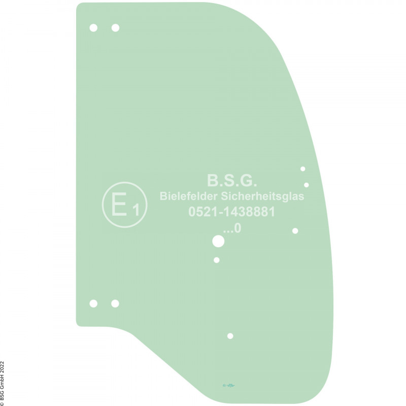 R00 - Seitenscheibe rechts Hitachi Radlader (auch Kettenlader)ZW65, ZW75, ZW95 (-6) Türscheibe rechts
