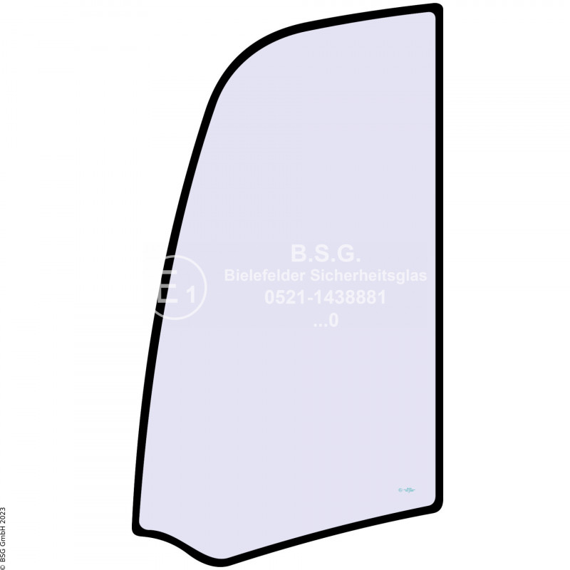 FD0 - Türscheibe JCB Bagger802 Super, 802.7, 803 Plus, 803 Super, 804 Super Türscheibe oben (neue Ausführung)