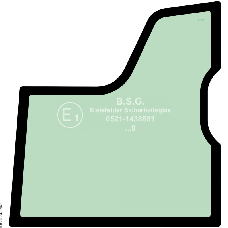FD0 - Türscheibe Komatsu Mini- und Kompaktbagger bis ca. 8to.PC17R-5, PC20R-5 Türscheibe unten