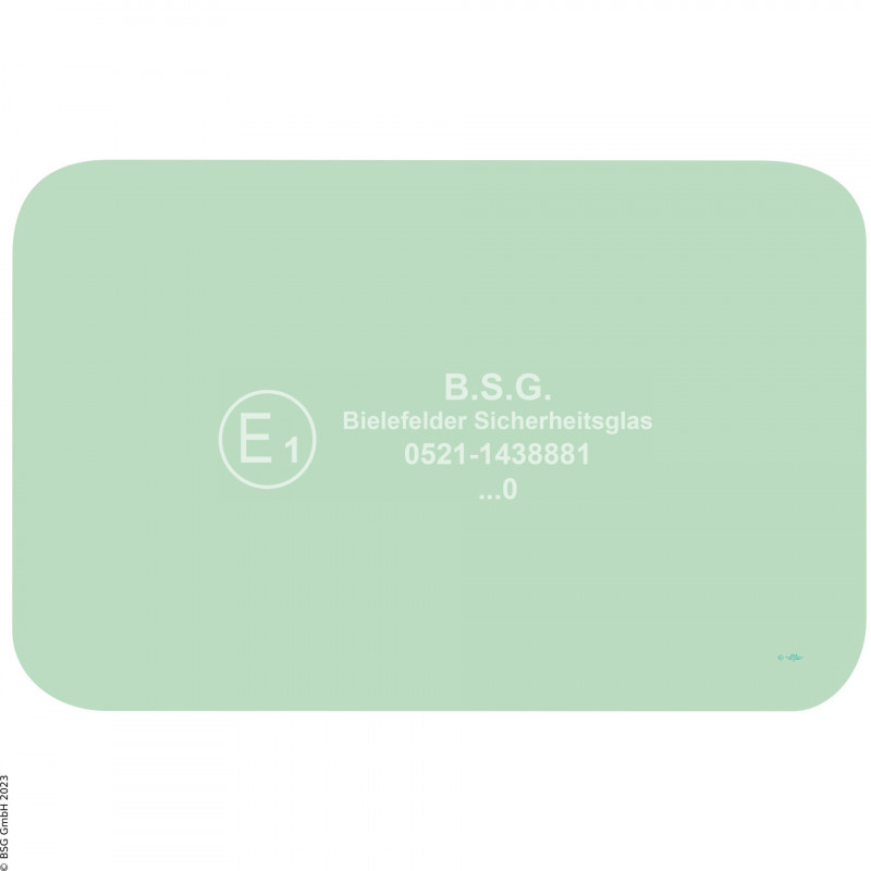 B00 - Heckscheibe Hyundai BaggerHX140 bis HX520, HW140 bis HW210 Heckscheibe