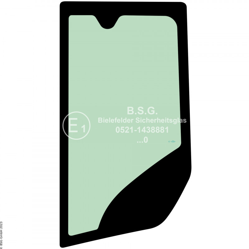 L00 - Seitenscheibe links Hyundai BaggerHX140 bis HX520, HW140 bis HW210 Seitenscheibe links hinten