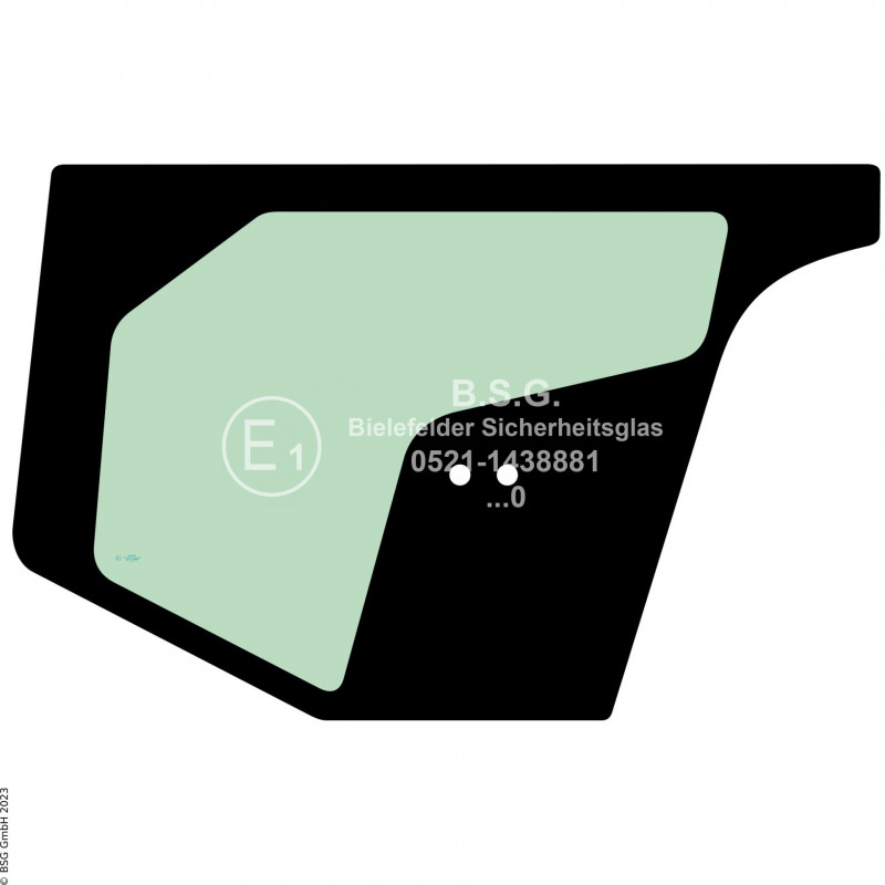 FD0 - Türscheibe Hyundai BaggerHX140A bis HX520A, HW140A bis HW210A (Stufe V) Türscheibe unten (nur Mobilbagger)