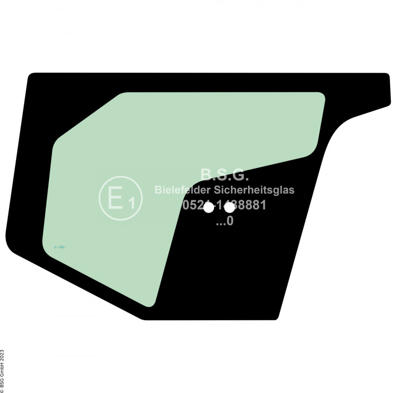 FD0 - Türscheibe Hyundai BaggerHX140A bis HX520A, HW140A bis HW210A (Stufe V) Türscheibe unten (nur Raupenbagger)
