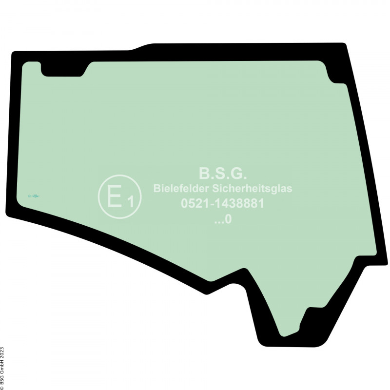 R00 - Seitenscheibe rechts Hyundai BaggerHX140A bis HX520A, HW140A bis HW210A (Stufe V) Seitenscheibe rechts (nur Raupenbagger)