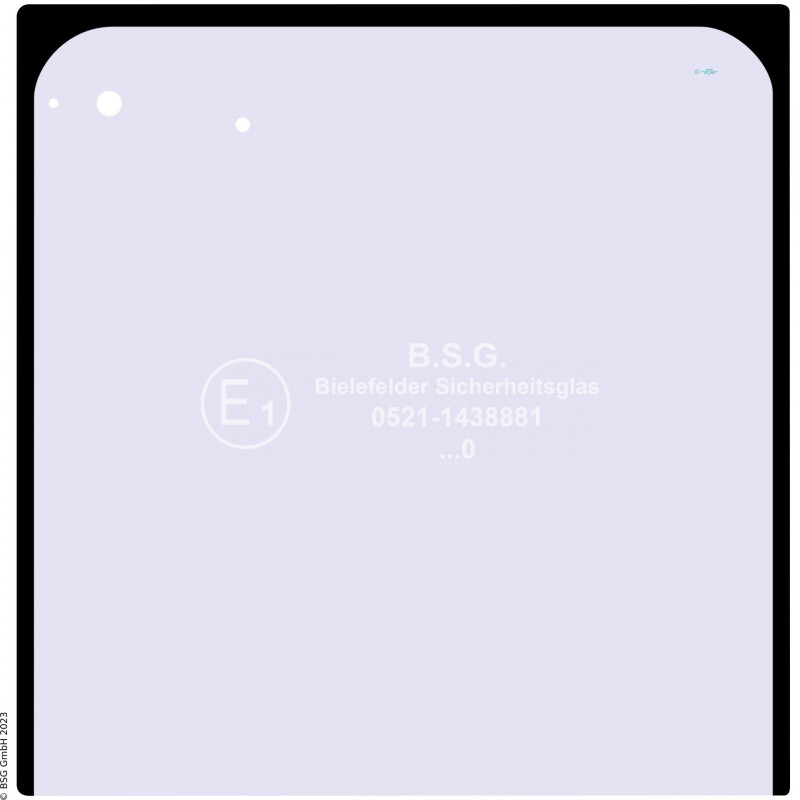 A00 - Frontscheibe Neuson Bagger50Z3 (EPA3), 75Z3 (EPA3) Frontscheibe oben (Wischer rechts oben)