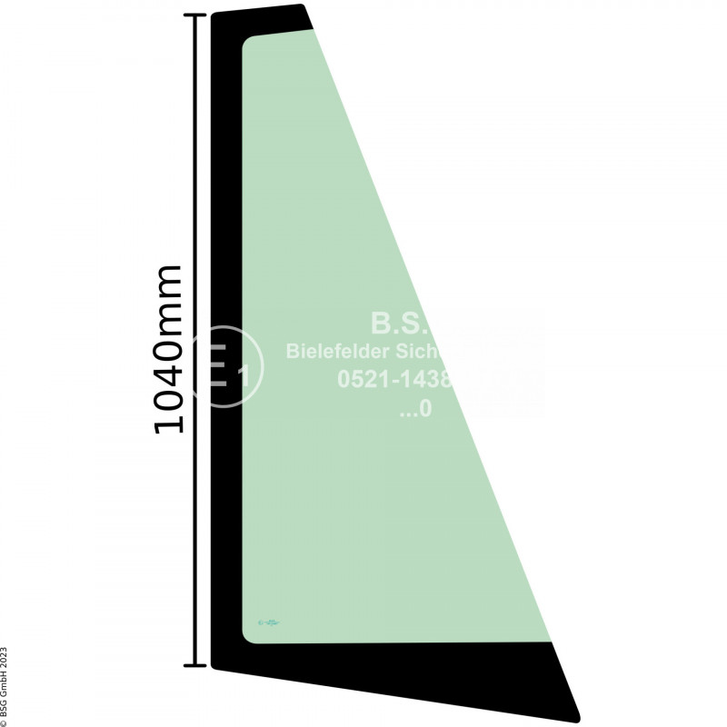 A00 - Frontscheibe Komatsu Radlader (auch Kettenlader)WA 150-5, 200-5, 250-5, 320-5 (Fritzmeier Fahrerhaus, ROPS #419-925-H010) Frontscheibe rechts