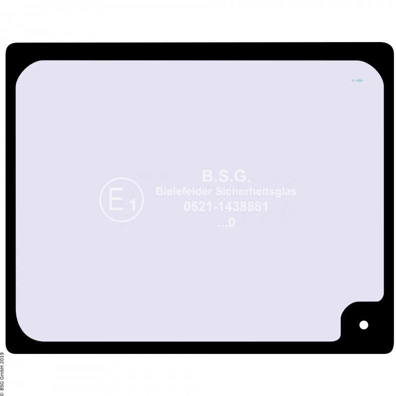 B00 - Heckscheibe Neuson BaggerEZ 38(3) (AE..., AG..., KPAL...) (Wischer links unten) Heckscheibe