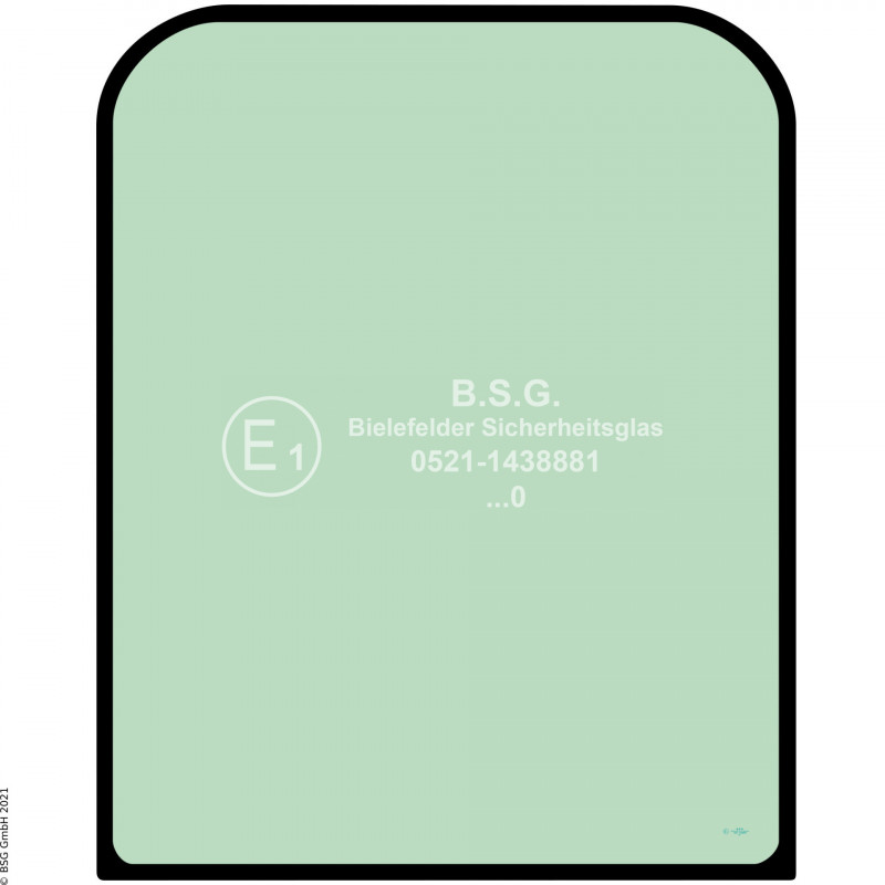 A00 - Frontscheibe Caterpillar MobilbaggerMH3022, MH3024, MH3040, MH3050, MH3250, MH3260 (Next Generation) Frontscheibe oben (Einscheibensicherheitsglas)