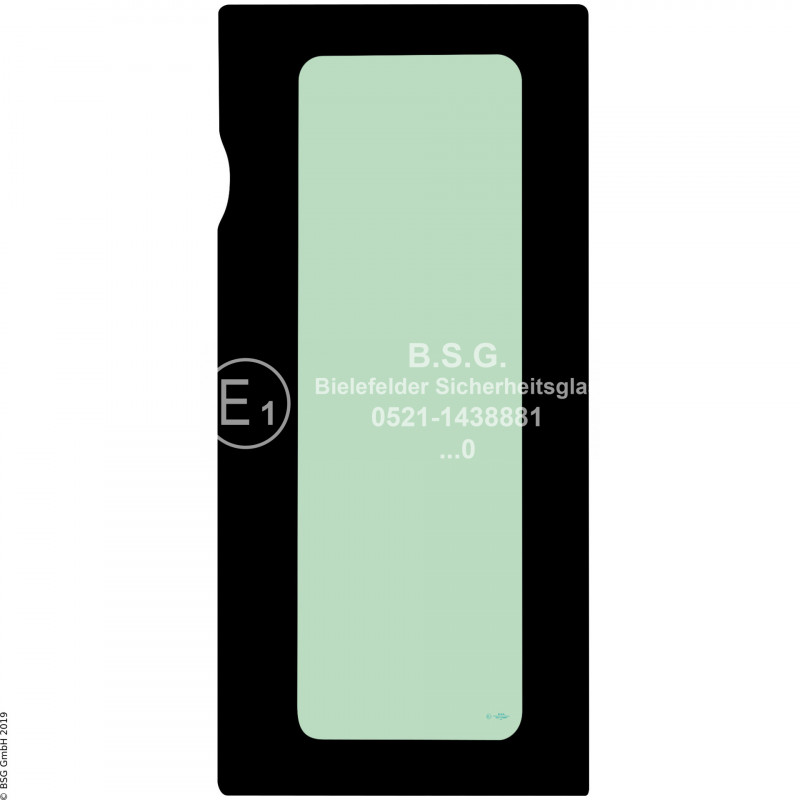 L00 - Seitenscheibe links Kobelco BaggerSK16MSR, SK17MSR, SK17SR-3 Seitenscheibe links hinten