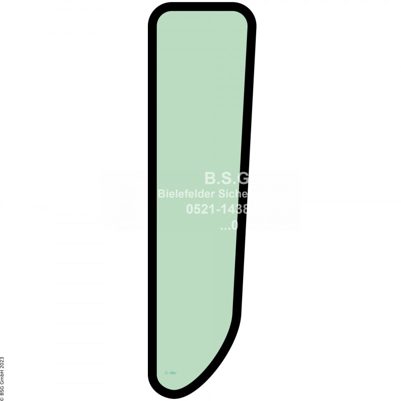 L00 - Seitenscheibe links Caterpillar Bagger ab ca. 8to.312B - 385B (B-Serie) Seitenscheibe links hinten (grünes Glas)