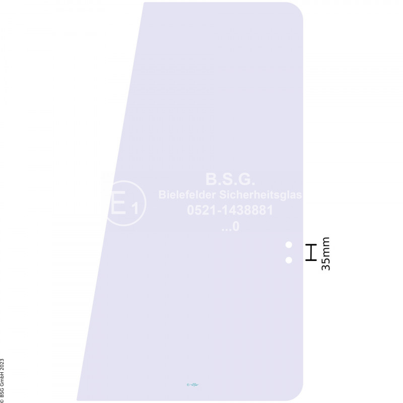 FD0 - Türscheibe Caterpillar Bagger ab ca. 8to.312B - 385B (B-Serie) Türschiebescheibe hinten (klares Glas)