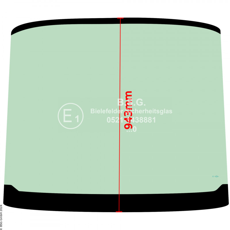 B00 - Heckscheibe Atlas Radlader (auch Kettenlader)65E bis 95E (Modell ab 2013) Heckscheibe heizbar
