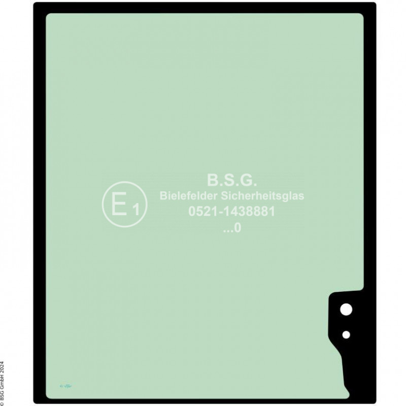 A00 - Frontscheibe JCB Bagger50Z-2, 51R-2, 56Z-2, 60C-2 (Stufe 5) Frontscheibe oben