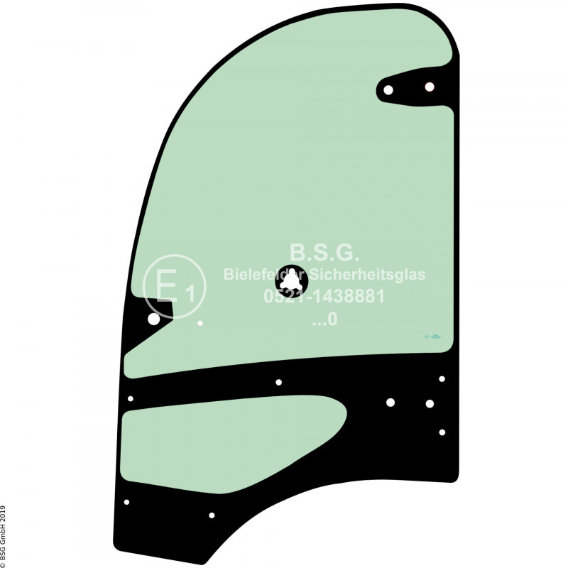 L00 - Seitenscheibe links Kramer Radlader (auch Kettenlader)380, 480(T) (BM 342) Kramer Kabine Typ 342