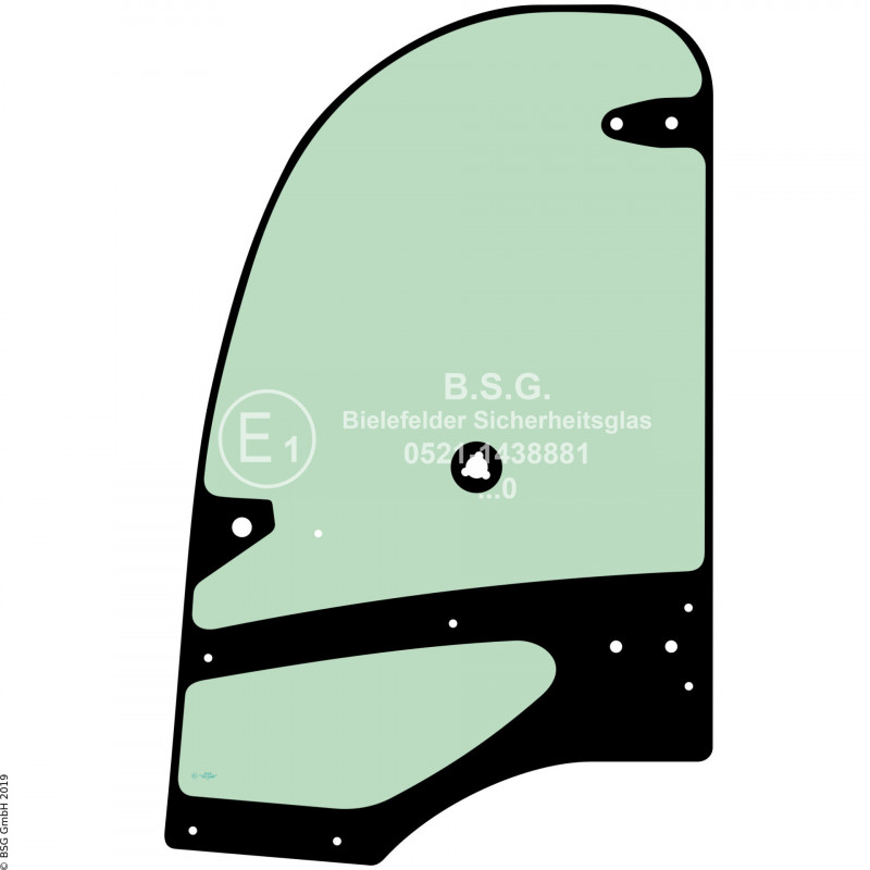 L00 - Seitenscheibe links Kramer Radlader (auch Kettenlader)580(T), 680, 780(T), 880, KL54 (BM 343, 344, 345) Kramer Kabine Typ 343, 344, 345