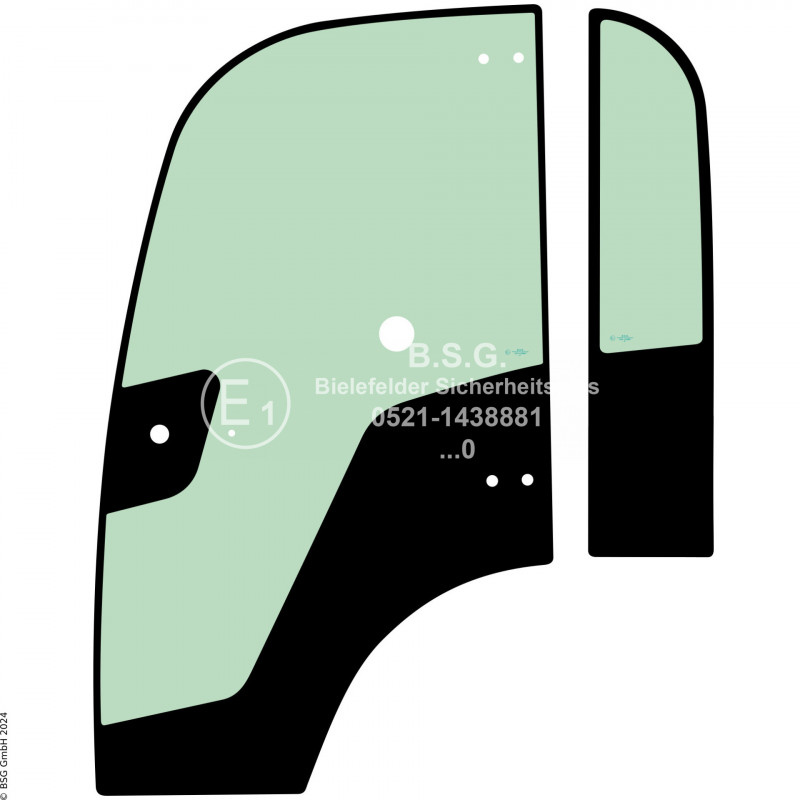 L00 - Seitenscheibe links Kramer Radlader (auch Kettenlader)550, 650, 5055(E), 5065(T), 5075 (BM 349) Kramer Kabine Typ 349