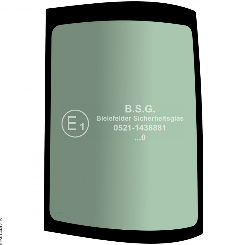 L00 - Seitenscheibe links Volvo Mini- und Kompaktbagger bis ca. 8to.EC55C, EC60C, EC80D, EW60C Seitenscheibe links hinten