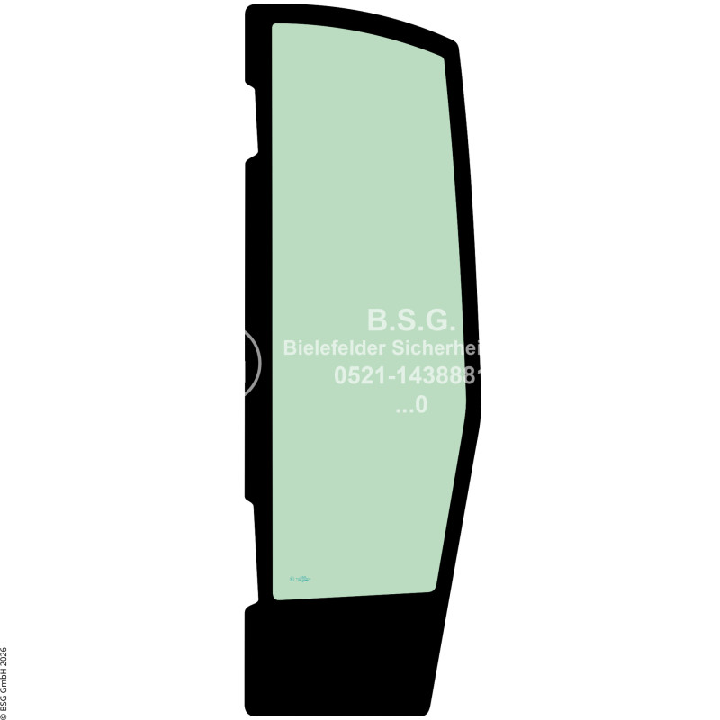 L00 - Seitenscheibe links Kramer Radlader (auch Kettenlader)5035V, 5040V, 5045V (niedrige Kabine) Seitenscheibe links hinten