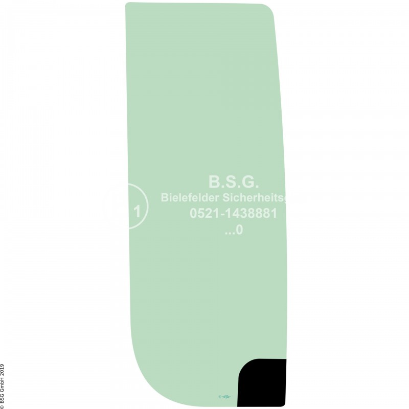 L00 - Seitenscheibe links Liebherr BaggerR900C - R984C (2003er Kabine) Seitenscheibe links hinten