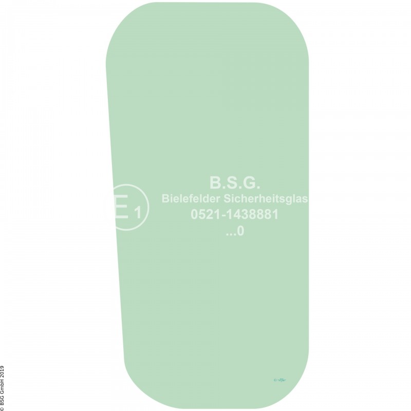 FD0 - Türscheibe Hanomag RaupenD500E, D540E, D570E, D580E, D670E, D680E Türscheibe oben