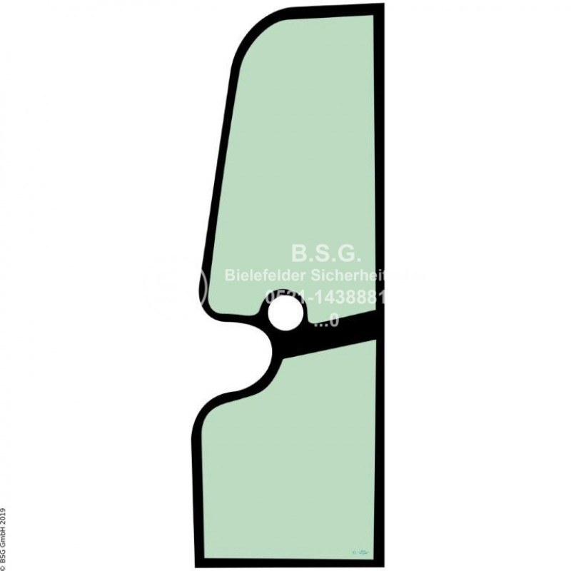 FD0 - Türscheibe Volvo Mini- und Kompaktbagger bis ca. 8to.EC15C, EC17C, EC18C, EC20C (Wischer rechts unten) Türscheibe einteilig