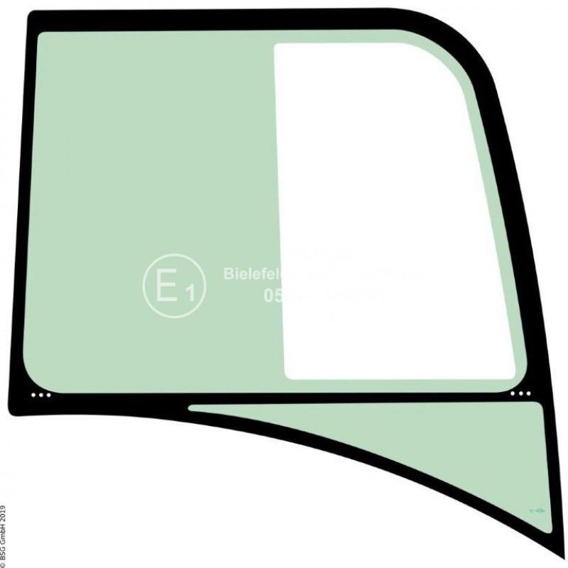 R00 - Seitenscheibe rechts Volvo Mini- und Kompaktbagger bis ca. 8to.EC15C, EC17C, EC18C, EC20C (Wischer rechts unten) Seitenscheibe rechts