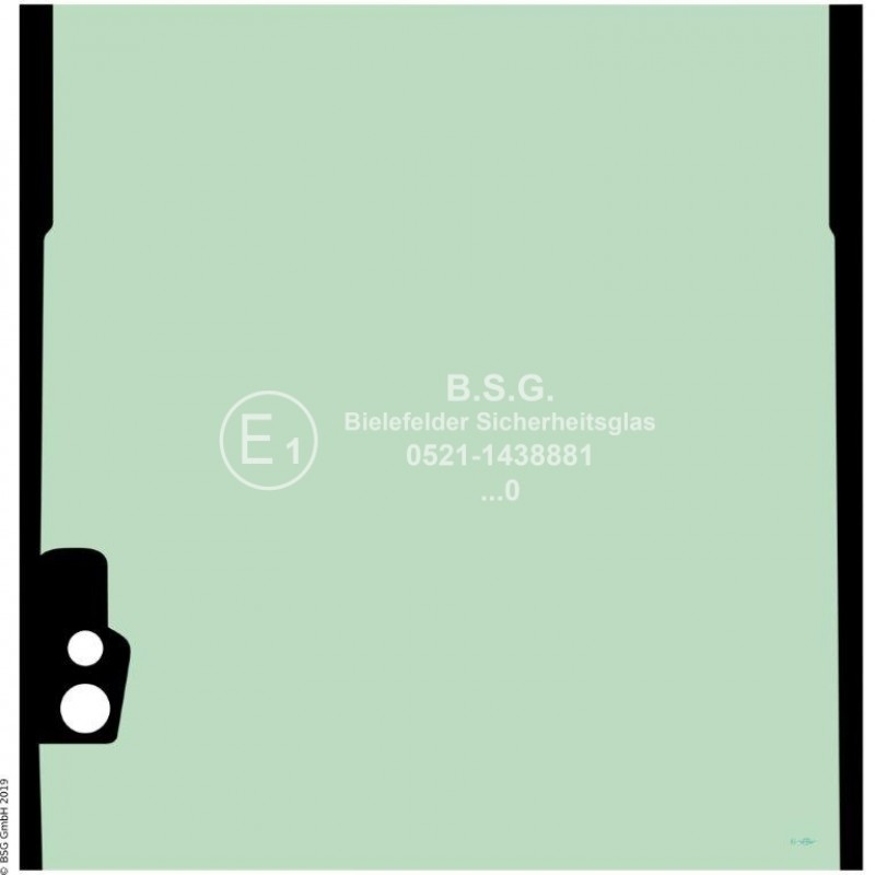 A00 - Frontscheibe Volvo Mini- und Kompaktbagger bis ca. 8to.EC15D, EC18D, EC20D, EC27D (Wischer rechts unten) Frontscheibe oben