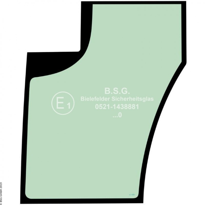 FD0 - Türscheibe Orenstein & Koppel (O&K) BaggerRH 1.17, 1.29, 1.35, 1.48 Türscheibe links unten