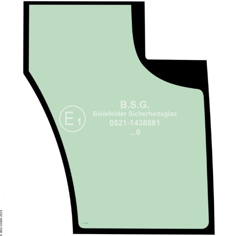 FD0 - Türscheibe Orenstein & Koppel (O&K) BaggerRH 1.17, 1.29, 1.35, 1.48 Türscheibe rechts unten
