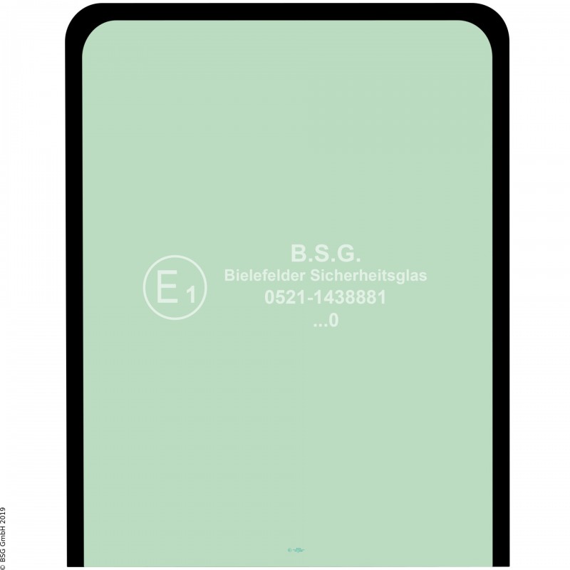 A00 - Frontscheibe Orenstein & Koppel (O&K) BaggerRH Plus, 4.5, 5.5, 6.5, 6.22, 8.5, 9.5, 12.5, MH Plus, City, Compact, 6.5, 5.5, 6.5 Frontscheibe oben