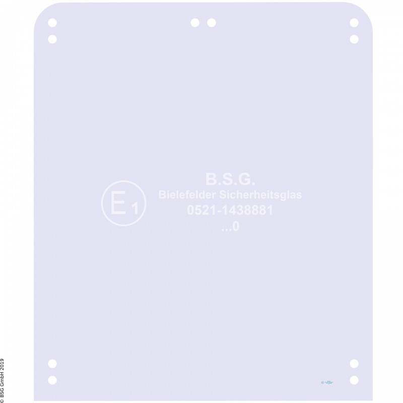 A00 - Frontscheibe Orenstein & Koppel (O&K) BaggerRH 4 - 9, MH 4 - 6, City, Plus (Serie I) Frontscheibe oben