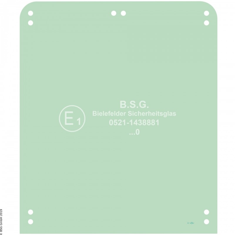 A00 - Frontscheibe Orenstein & Koppel (O&K) BaggerRH 4 - 9, MH 4 - 6, City, Plus (Serie I) Frontscheibe oben